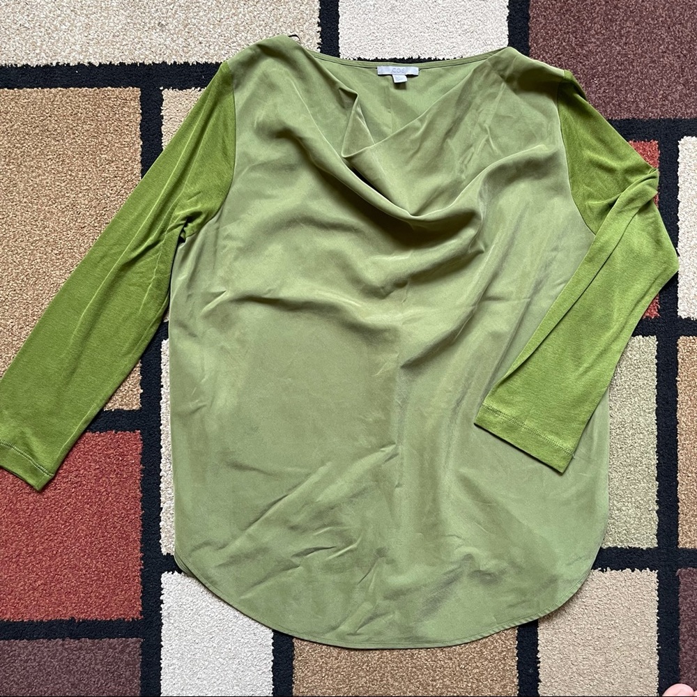 COS green blouse